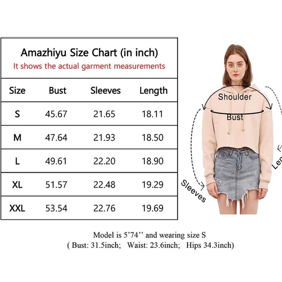 Amazhiyu Women's Cropped Hoodie - Picture 6 of 6